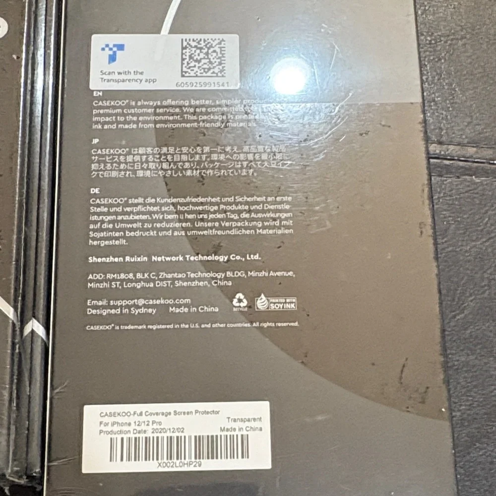 Black Screen Protector for Cell Phones for iPhone 12/12Pro